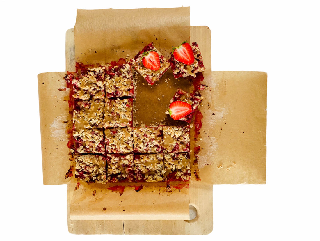 Jahodové ovsené štvorce