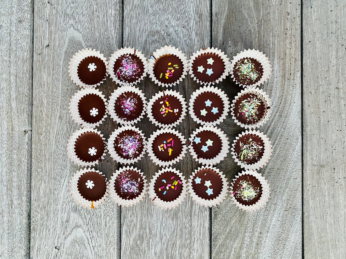 Mandľovo čokoládové pralinky so slaným karamelom