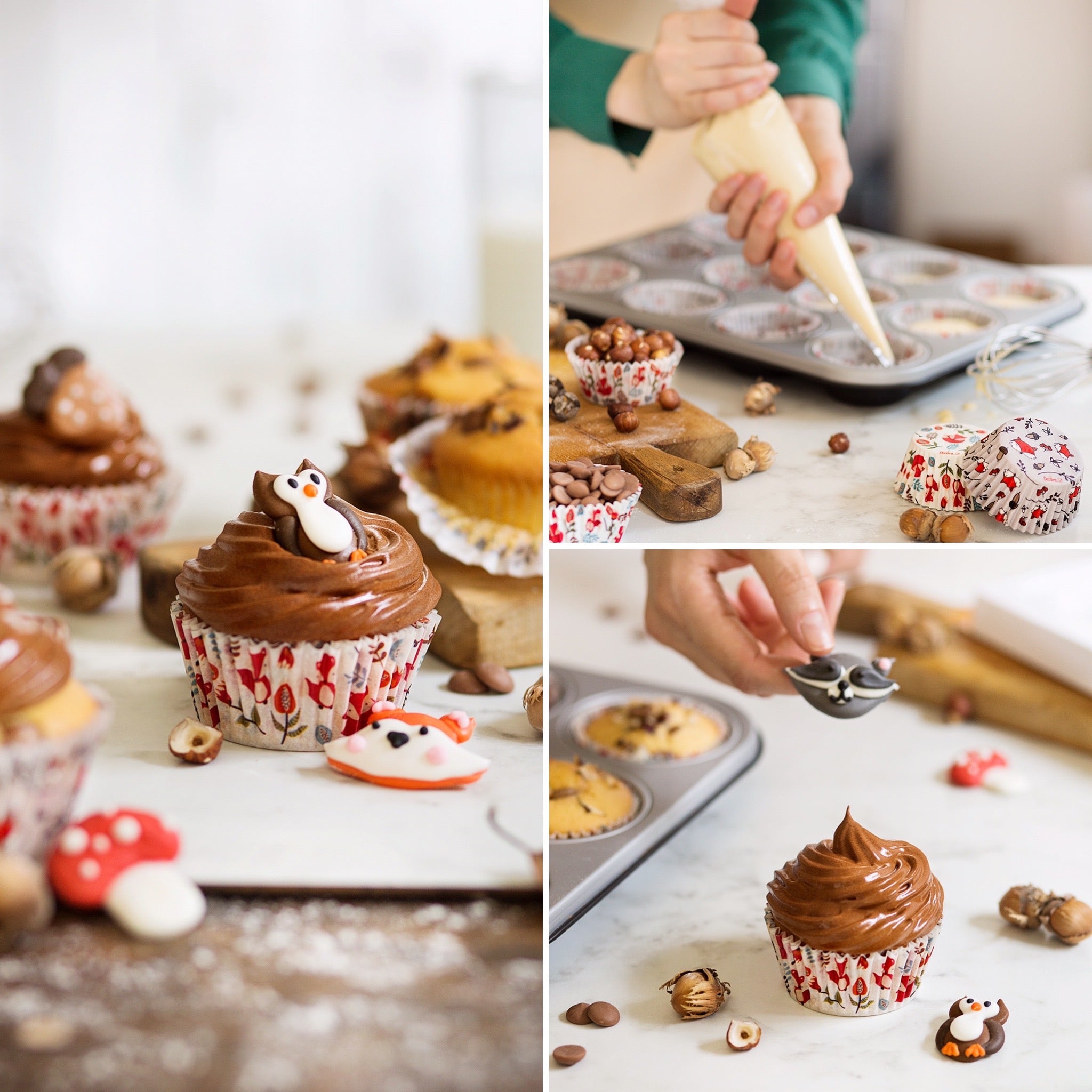 Papierové košíčky na muffiny - Líšky