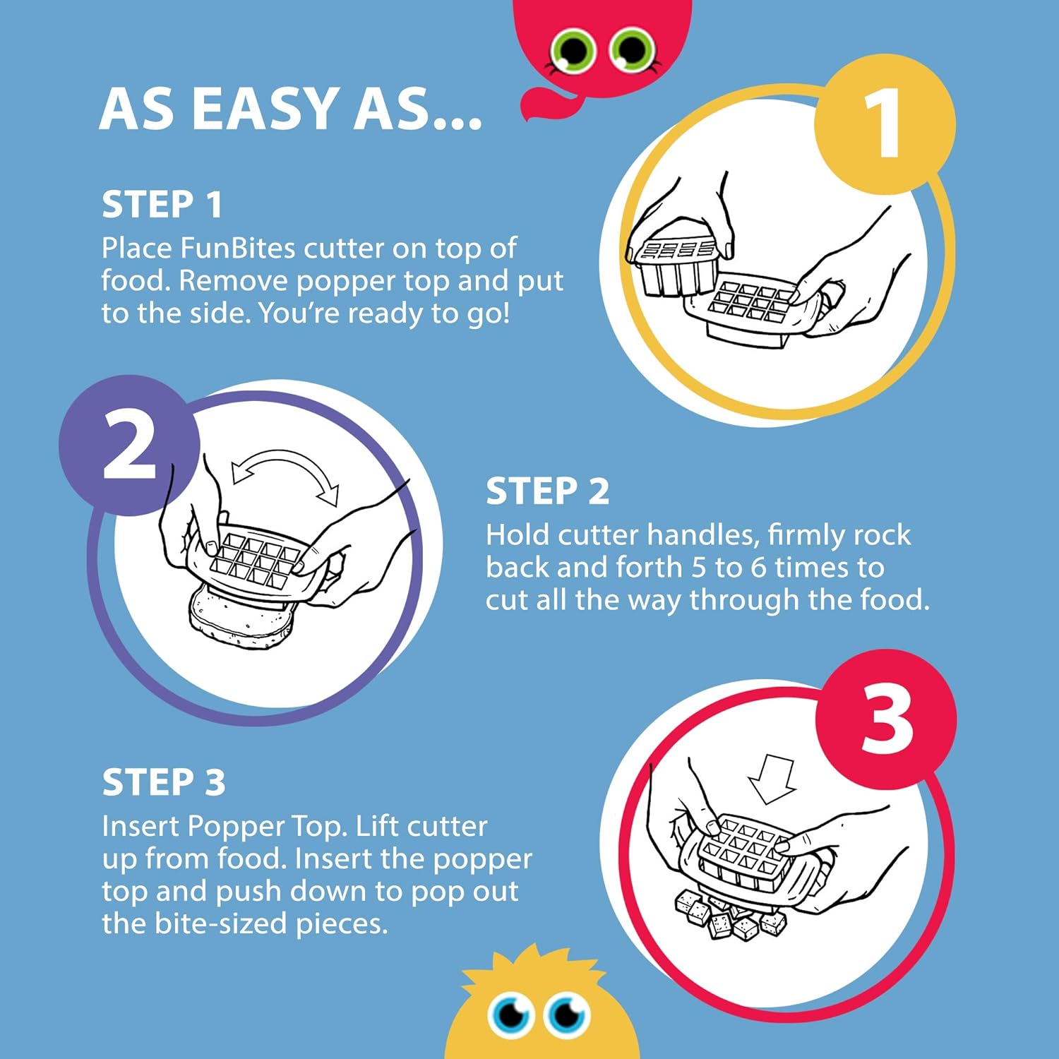 Sendvičové vykrajovátko FUNBITES štvorce žlté