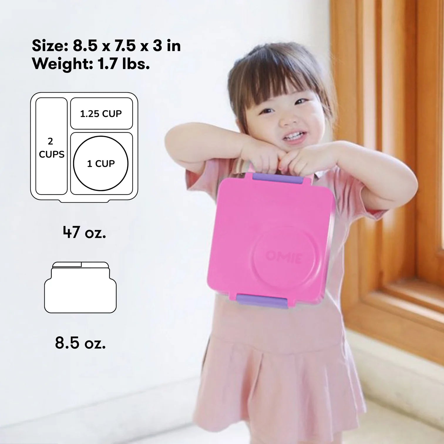 OmieBox hot & cold - Lunchbox s vyberateľnou termonádobou Unicorn Pink