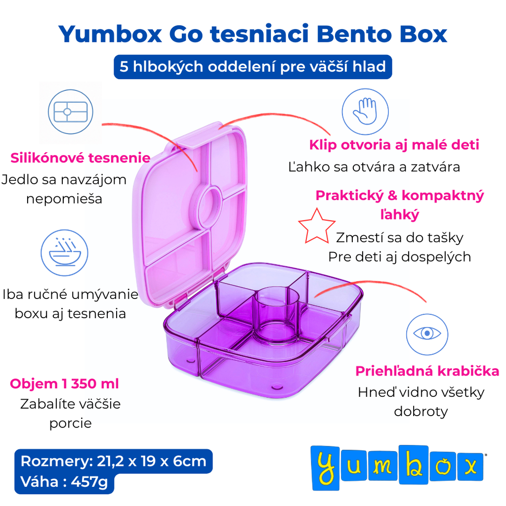 Yumbox GO - 5 oddelení fialové Kyoto