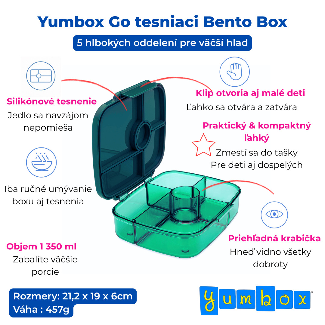 Yumbox GO - 5 oddelení zelená Lima
