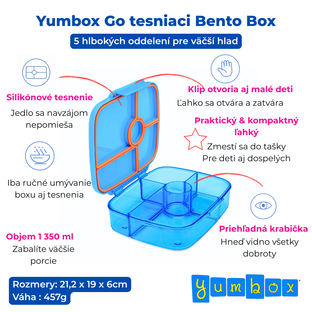 Yumbox GO - 5 oddelení modré Miami