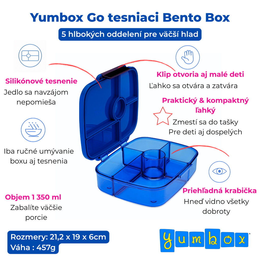 Yumbox GO - 5 oddelení modré Oslo