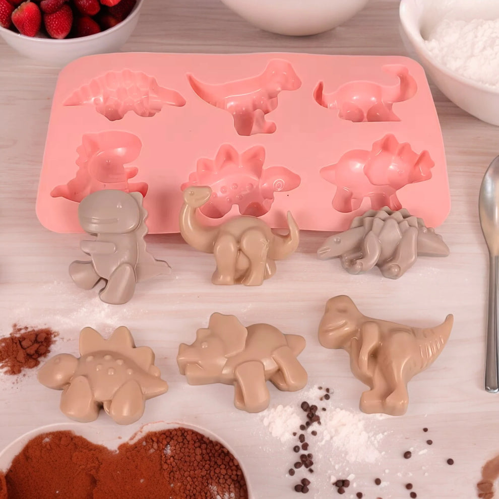 Silikónová forma na pečenie dinosaurov - modrá