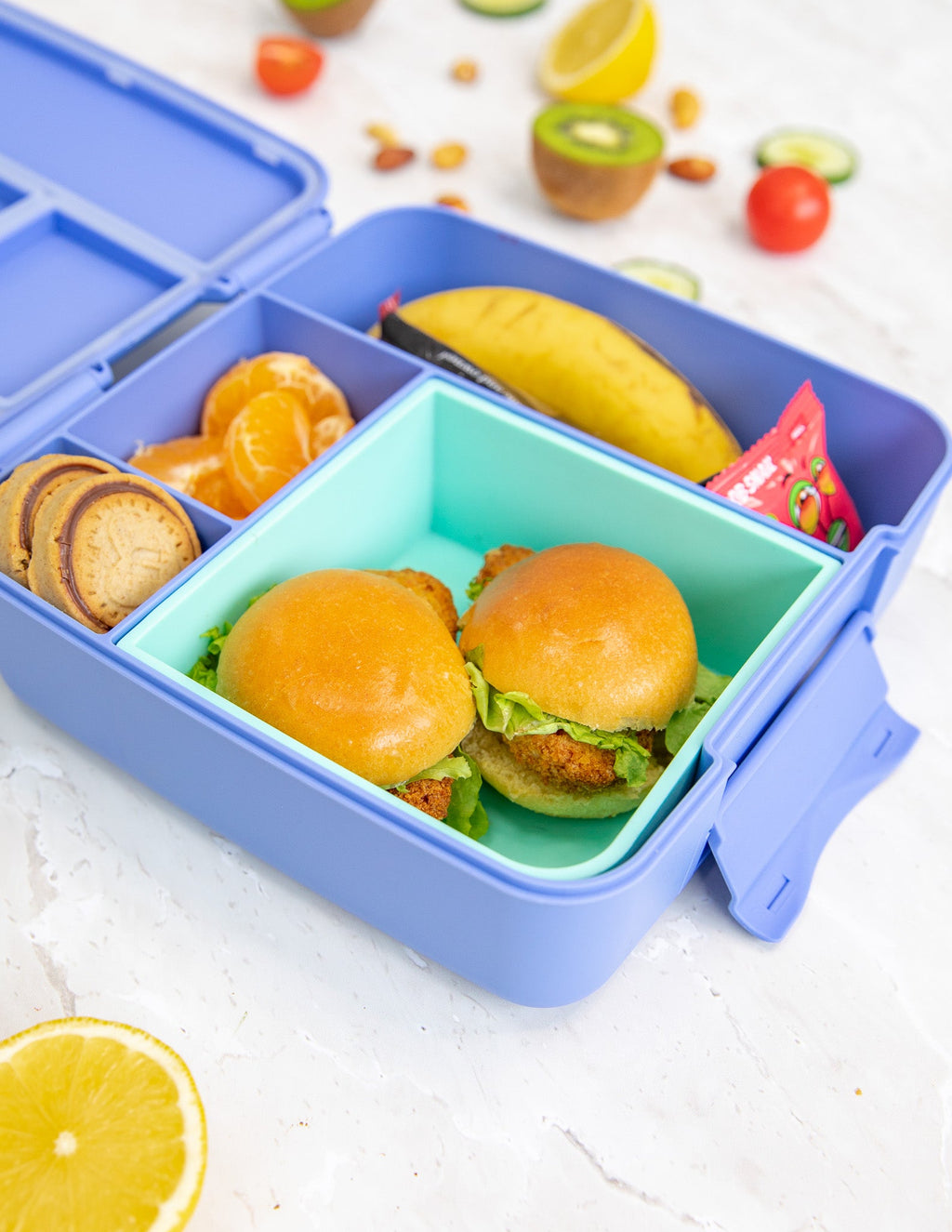 MontiiCo FEAST štvorcová silikónová tácka Tyrkys