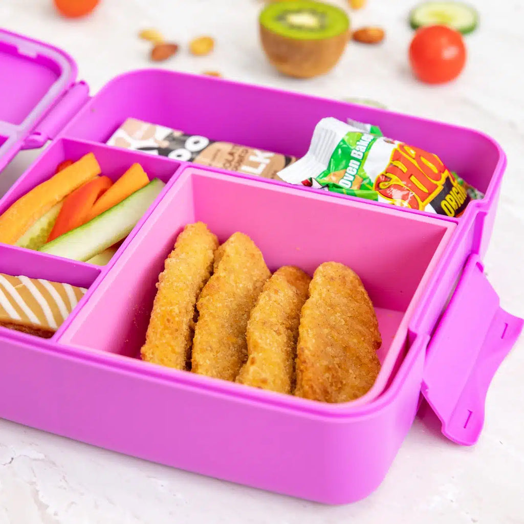 MontiiCo FEAST štvorcová silikónová tácka Ružová