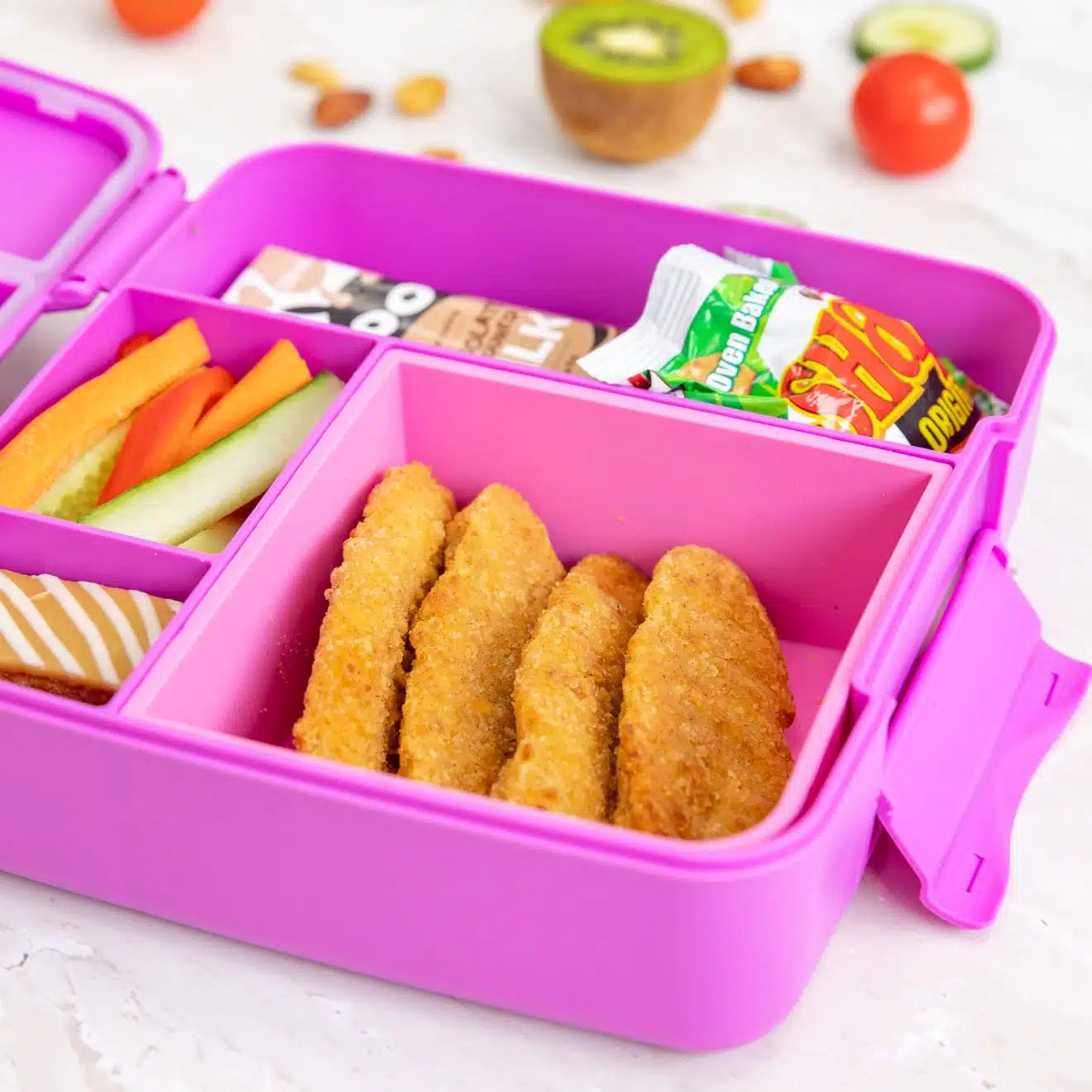 MontiiCo FEAST štvorcová silikónová tácka Ružová