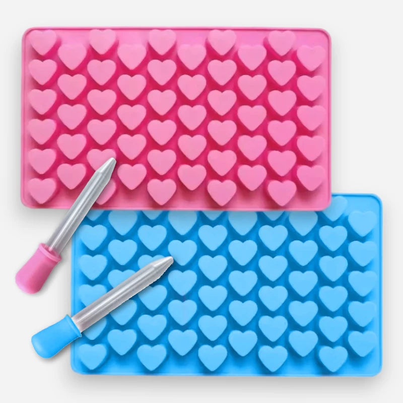 Silikónová forma na gumené srdiečka s pipetou  - modrá