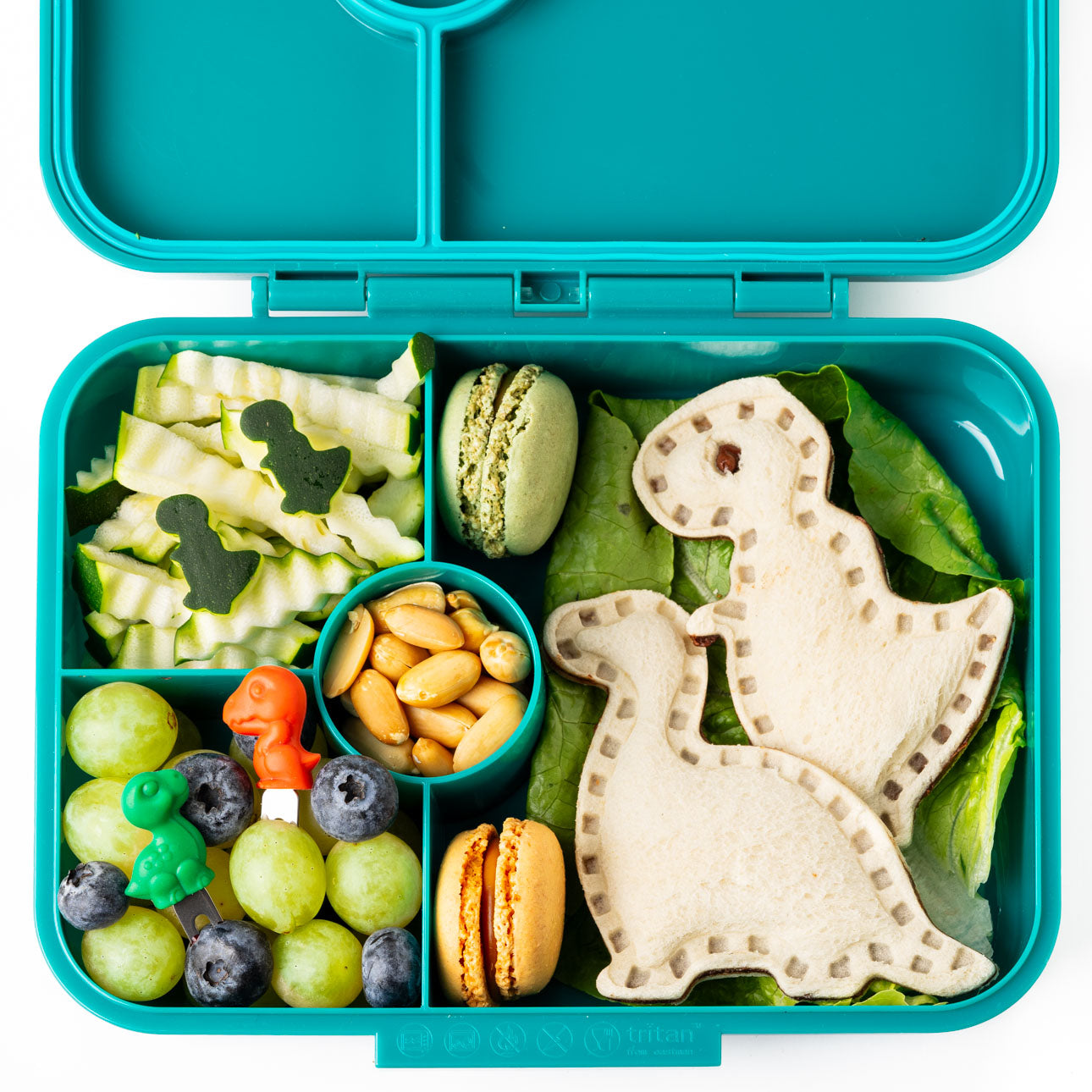 Sada 2 tvorítok Lekkabox na plnené sendviče - dinovia