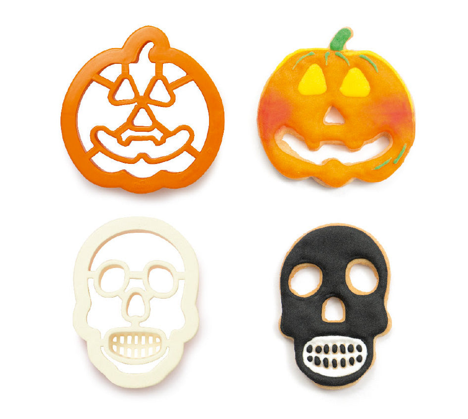 Vykrajovátka s pečiatkou - tekvičky a lebky