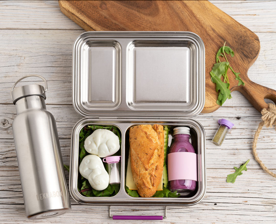 Lekkabox Salty - sklenená soľnička a korenička - levandula