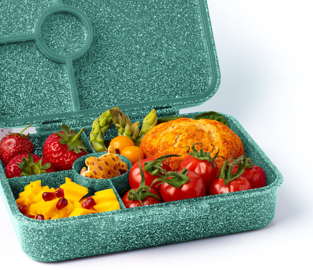 Lekkabox Glamour  so 4 oddeleniami - aqua s trblietkami