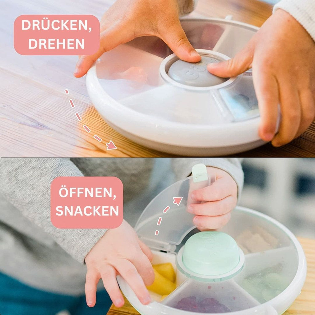 Göbe Spinner FLIP (malý) - boxík s tlačidlom pre najmenších s 5 priehradkami mentolová