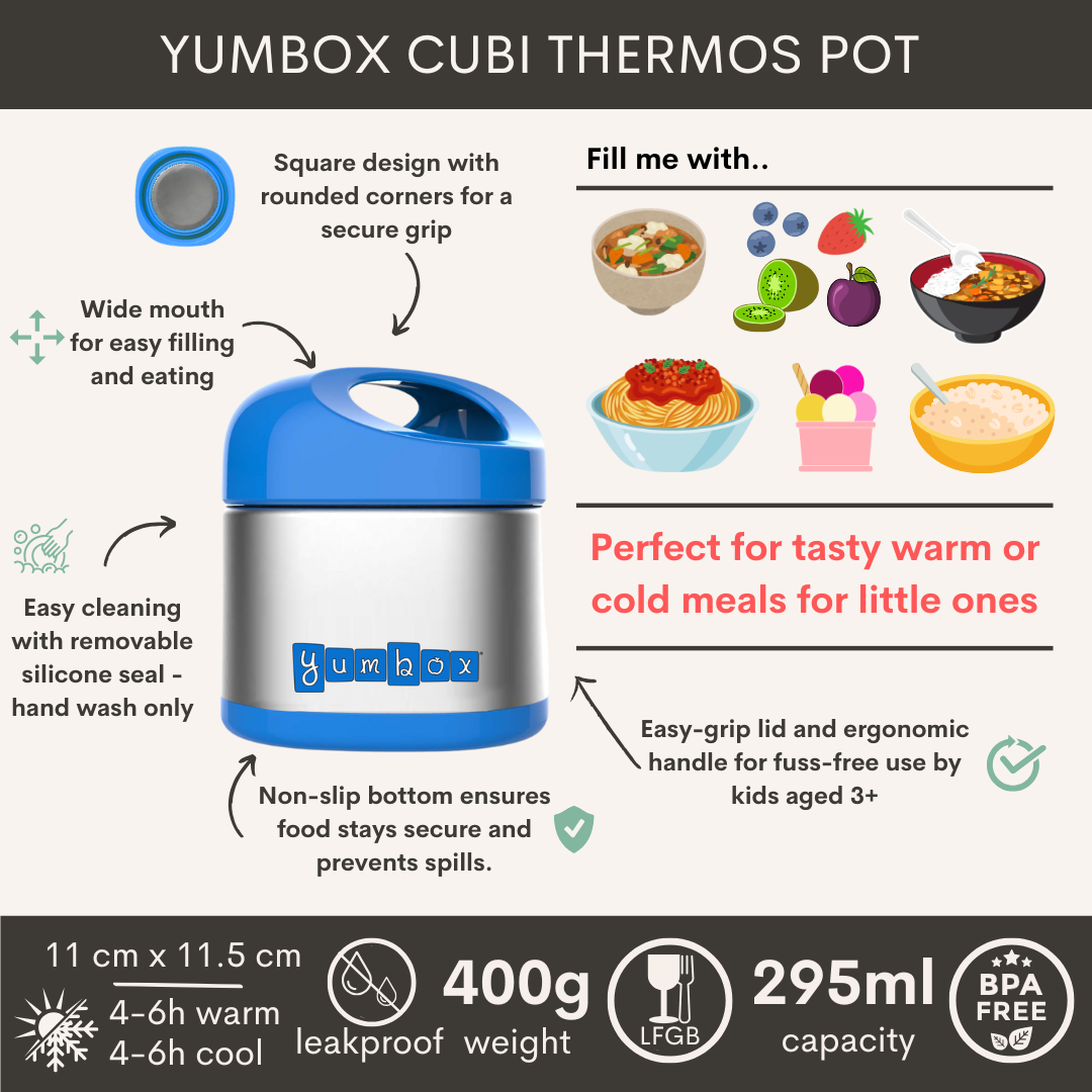 Yumbox Cubi 295ml termoska na jedlo Surf Blue