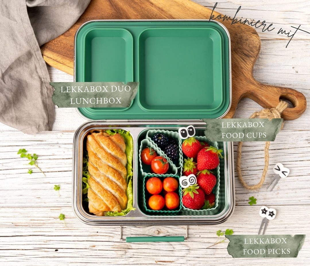 Lekkabox DUO - nerezový box s 2 oddeleniami - les