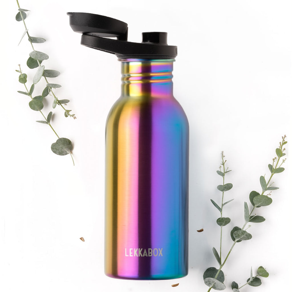 Lekkabox GO 500ml - ľahká nerezová fľaša - dúhová