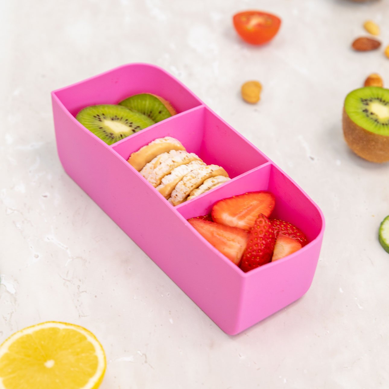 MontiiCo FEAST silikónová tácka Ružová