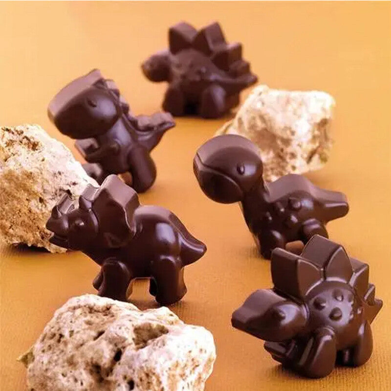 Silikónová forma na gumených dinosauríkov s pipetou  - zelená