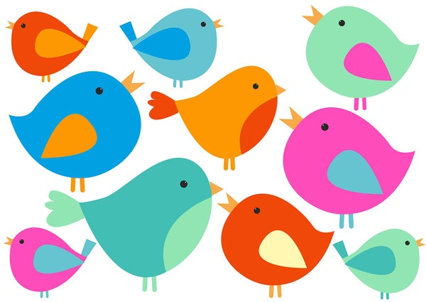 Vodeodolné nálepky Vtáčiky