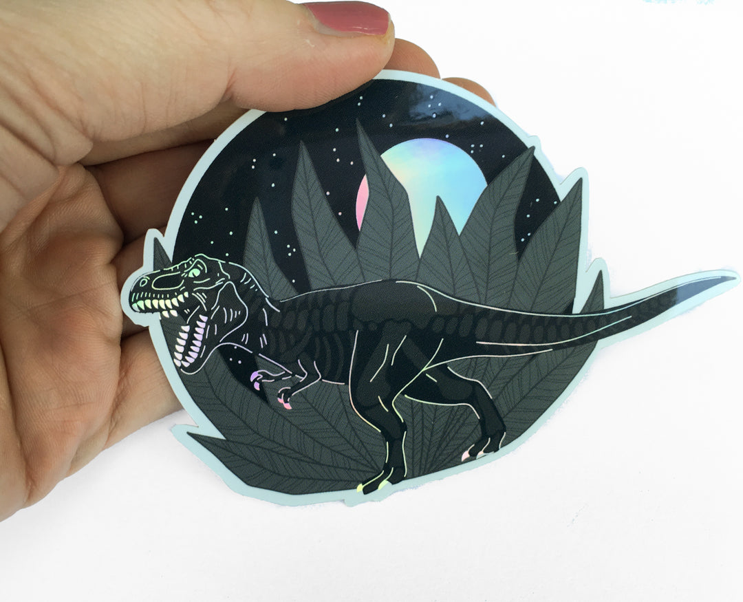 Holografická vodeodolná nálepka Dinosaurus