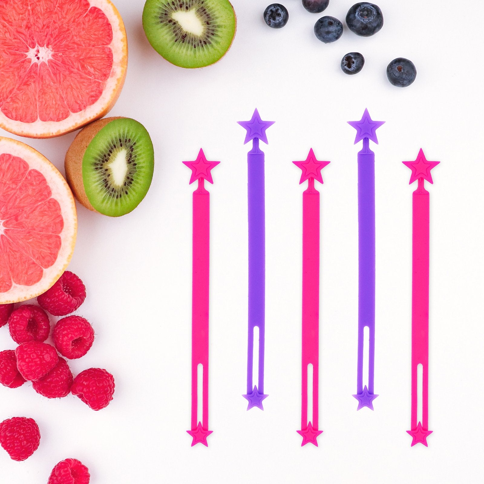 Sada silikónových gumičiek na wrapy ružová