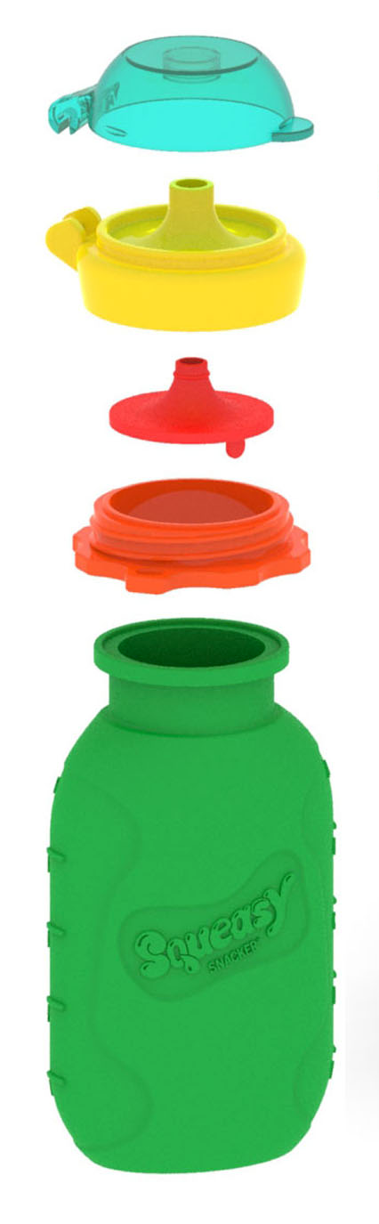Squeasy Snacker - silikónová kapsička 180ml tyrkysová