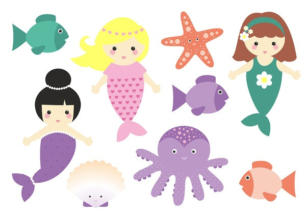 Vodeodolné nálepky morské panny