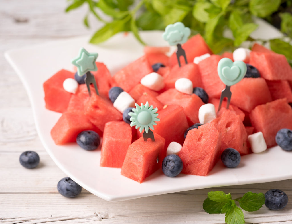 Set 4 krátkych nerezových napichovátok Lekkabox - láska nebeská