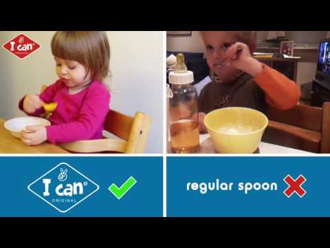 Prvá lyžička pre detičky ICan, sada 2 kusov - modro biela