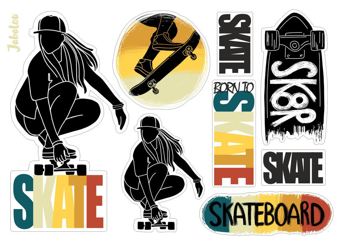 Vodeodolné nálepky Skejťáčka