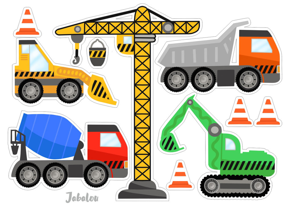 Vodeodolné nálepky Stavebné mechanizmy