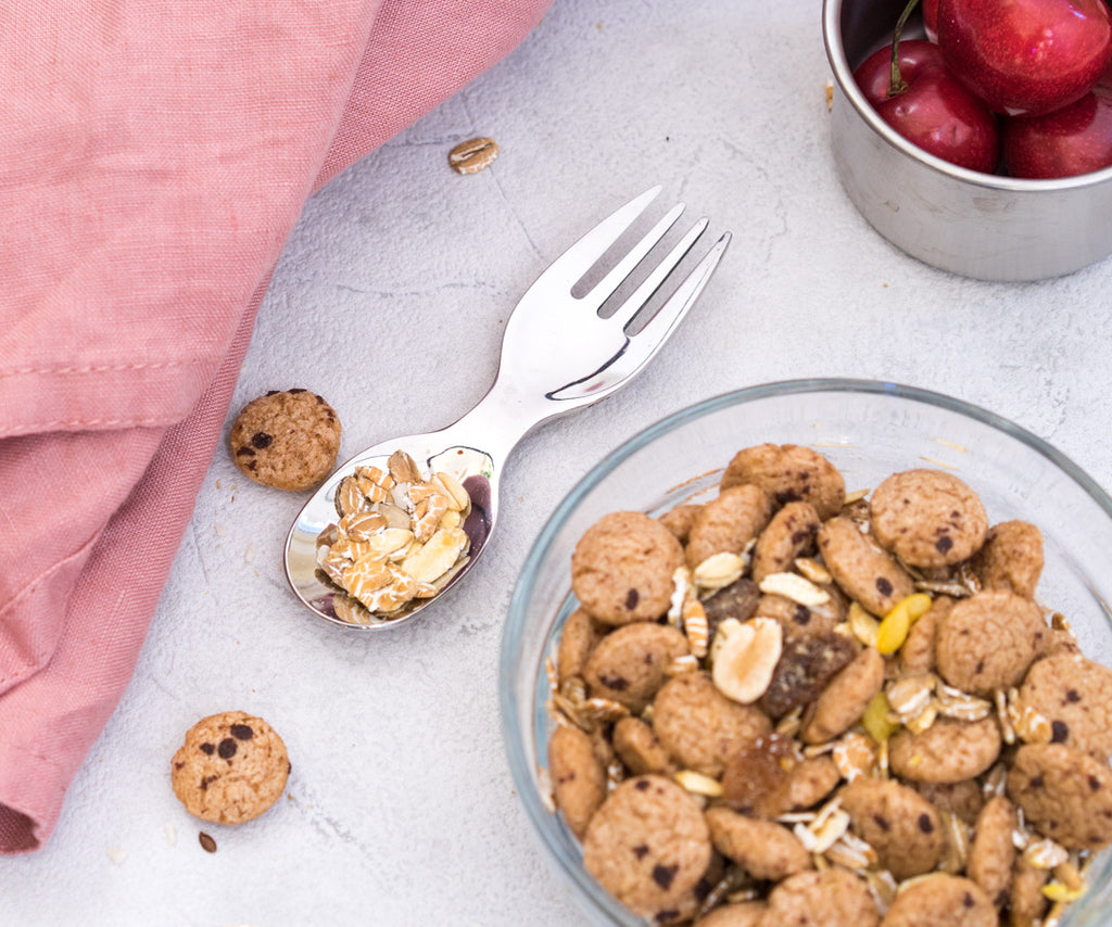 Mini nerezová vidličko-lyžička strieborná