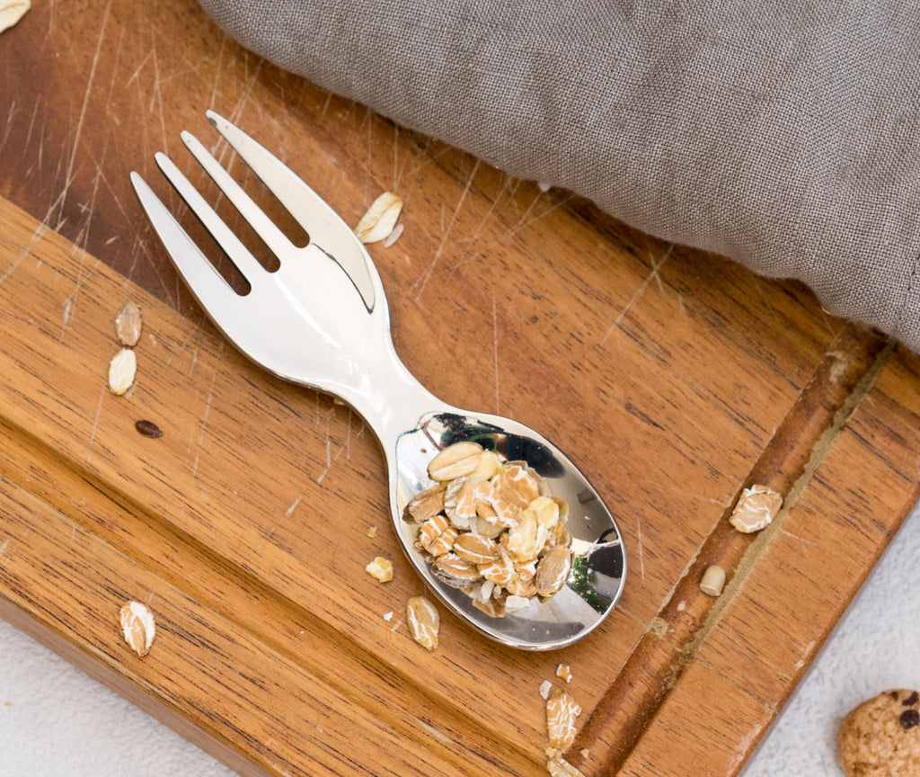 Mini nerezová vidličko-lyžička strieborná