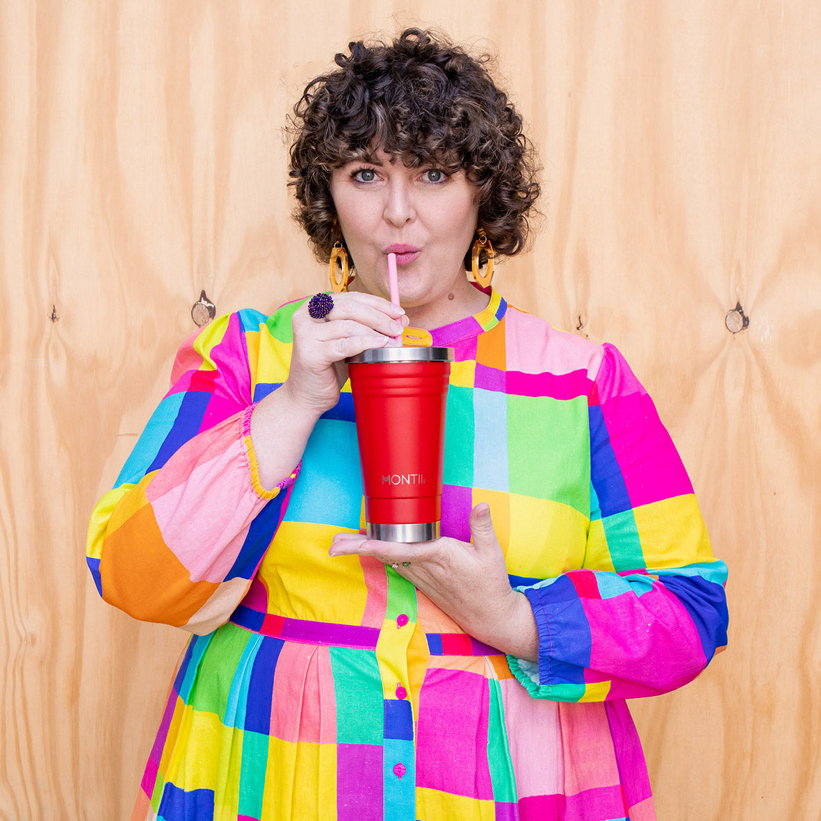 Montii Smoothie Original cup - termoizolačný smoothie pohár Čerešňa 450ml