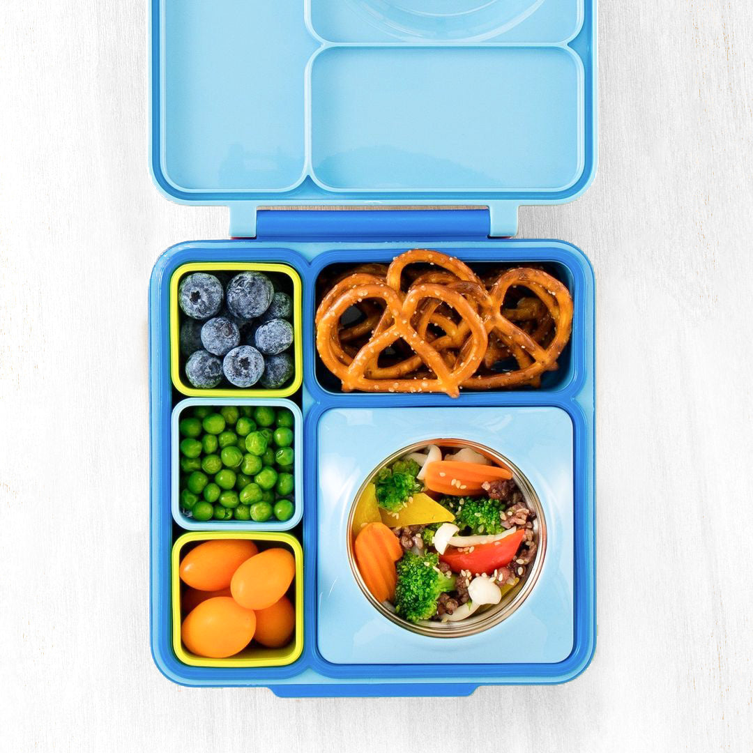 OmieDip - sada 2 silikónových dózičiek modrá a limetková