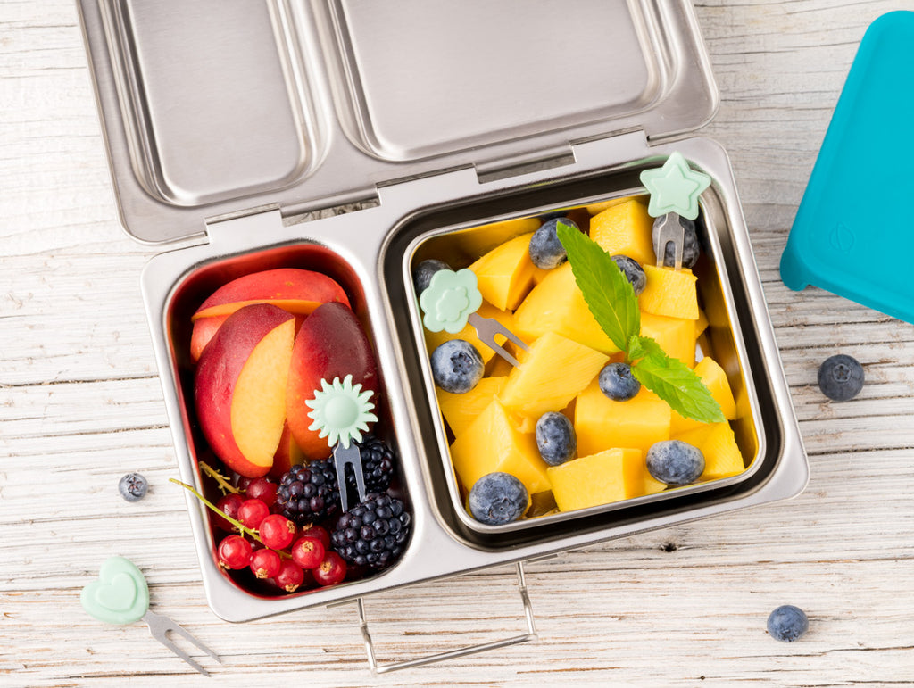 Set 4 krátkych nerezových napichovátok Lekkabox - láska nebeská