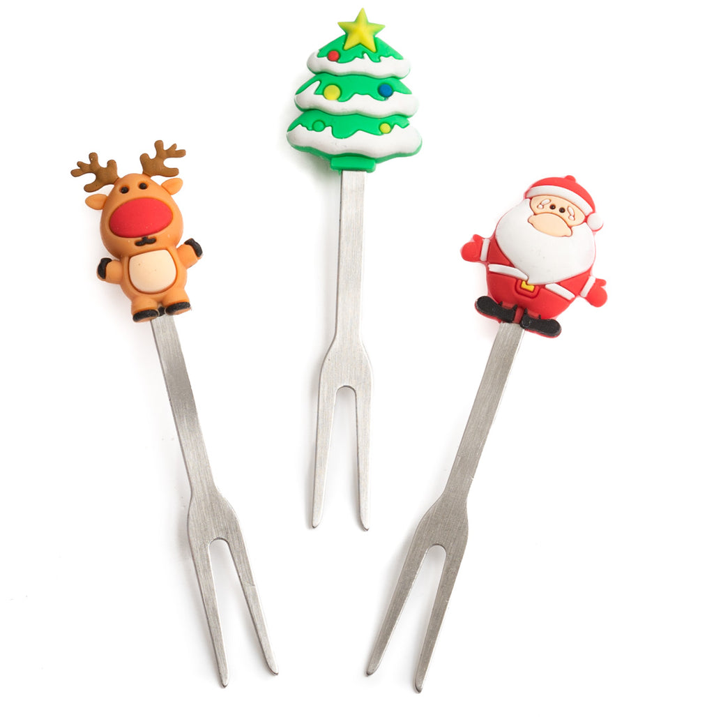 Set 3 vianočných nerezových napichovátok (dlhé)